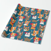 Mooie honden kleurrijke honden huisdier vibes Wrap Cadeaupapier (Uitgerold)