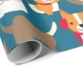 Mooie honden kleurrijke honden huisdier vibes Wrap Cadeaupapier (Rol Hoek)