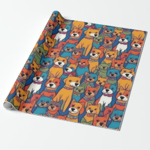 Mooie honden kleurrijke honden huisdier vibes Wrap Cadeaupapier