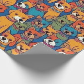 Mooie honden kleurrijke honden huisdier vibes Wrap Cadeaupapier (Hoek)