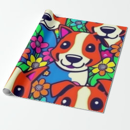 Mooie honden kleurrijke honden huisdier vibes Wrap Cadeaupapier