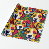Mooie honden kleurrijke honden huisdier vibes Wrap Cadeaupapier (Uitgerold)