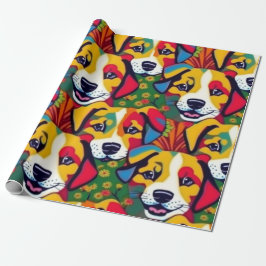 Mooie honden kleurrijke honden huisdier vibes Wrap Cadeaupapier