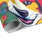 Mooie honden kleurrijke honden huisdier vibes Wrap Cadeaupapier (Rol Hoek)
