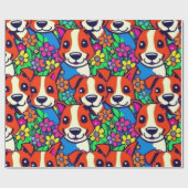 Mooie honden kleurrijke honden huisdier vibes Wrap Cadeaupapier (Vlak)