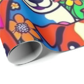 Mooie honden kleurrijke honden huisdier vibes Wrap Cadeaupapier (Rol Hoek)