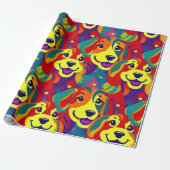 Mooie honden kleurrijke honden huisdier vibes Wrap Cadeaupapier (Uitgerold)
