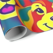 Mooie honden kleurrijke honden huisdier vibes Wrap Cadeaupapier (Rol Hoek)