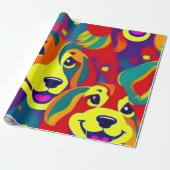 Mooie honden kleurrijke honden huisdier vibes Wrap Cadeaupapier (Uitgerold)