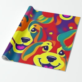 Mooie honden kleurrijke honden huisdier vibes Wrap Cadeaupapier