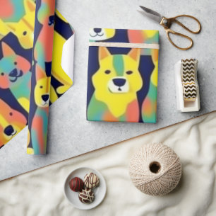 Mooie honden kleurrijke honden huisdier vibes Wrap Cadeaupapier