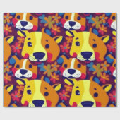 Mooie honden kleurrijke honden huisdier vibes Wrap Cadeaupapier (Vlak)