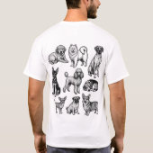Mooie Honden Potloodschets Esthetisch T-Shirt (Achterkant)