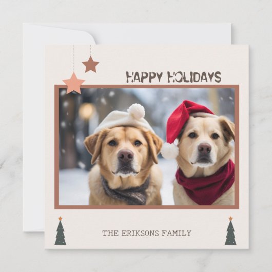 mooie honden prettig kerstfeest  Platte Kerstkaart (Voorkant)