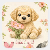 Mooie Hondenbloem Vlinder Sticker – Whimsical (Voorkant)