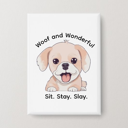 Mooie Hondenliefhebbers Stijlvolle Hond Moeder Rec Button (Voorkant)