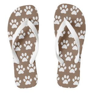 Mooie hondenpootafdrukken leuk patroon modern brui teenslippers