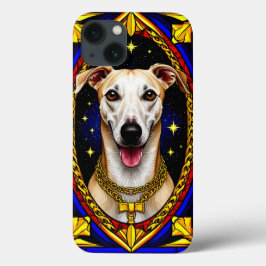 Mooie hondenportret in glas-in-lood kunstwerk Case-Mate iPhone case