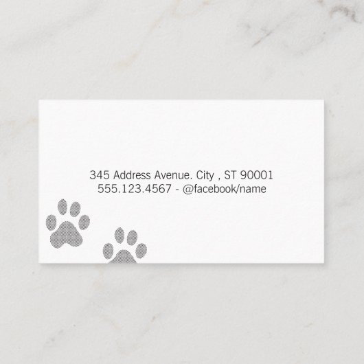 Mooie hondenprints visitekaartje (Achterkant)