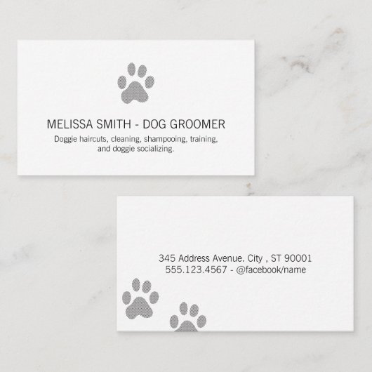 Mooie hondenprints visitekaartje (Voorkant / Achterkant)
