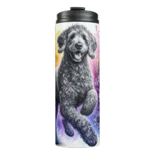 Mooie Hondenrassen/Curly Coated Retriever Dog Thermosbeker