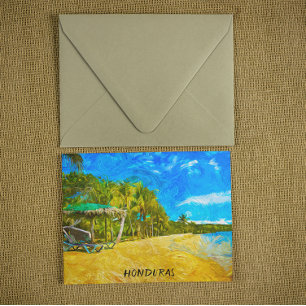 Mooie Honduras Ocean Uitzicht olieverf Briefkaart