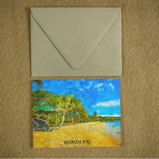 Mooie Honduras Ocean Uitzicht olieverf Briefkaart