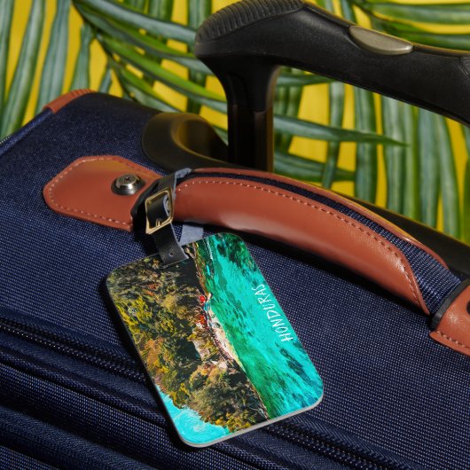 Mooie Honduras Tropical Oil Painting Bagagelabel (Voorkant Insitu 1)