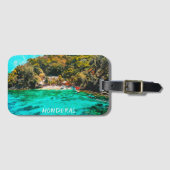 Mooie Honduras Tropical Oil Painting Bagagelabel (Voorkant (horizontaal))