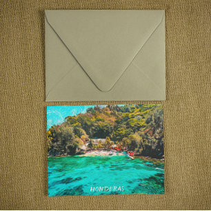 Mooie Honduras Tropical Oil Painting Briefkaart