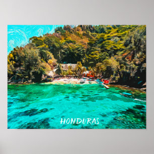 Mooie Honduras Tropical Oil Painting Poster