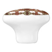 Mooie Honey Brown Flowered Cabinet pull Keramische Knop (Zijkant)