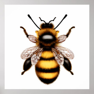 Mooie honingbij natuurlijke bij portret poster