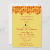 Mooie honingbij-thema babyshower uitnodiging (Voorkant)