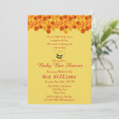 Mooie honingbij-thema babyshower uitnodiging (Staand voorkant)