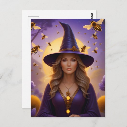 Mooie Honingbij Witch Briefkaart (Voorkant / Achterkant)
