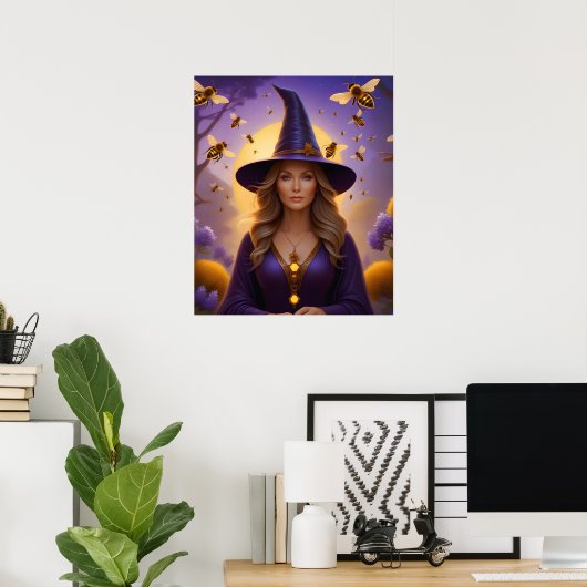 Mooie Honingbij Witch Poster (Thuiskantoor)