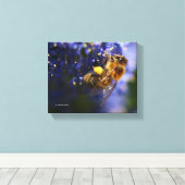 Mooie honingbije op de Californische Lila Canvas Afdruk (Insitu (Houten vloer))