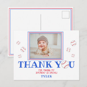 Mooie honkbal verjaardag bedankt fotocard uitnodiging briefkaart