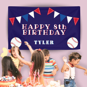 Mooie honkbal vlaggen kinderen verjaardagsfeestje spandoek