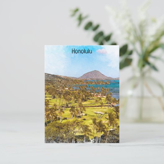 Mooie Honolulu Oahu landschap reizen Briefkaart (Staand voorkant)