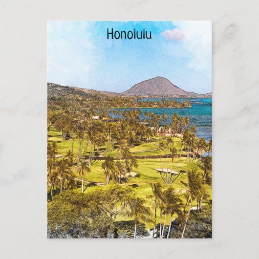 Mooie Honolulu Oahu landschap reizen Briefkaart (Voorkant)