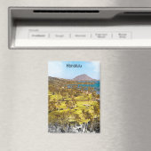 Mooie Honolulu Oahu landschap reizen Magneet (Insitu (Vaatwasser))