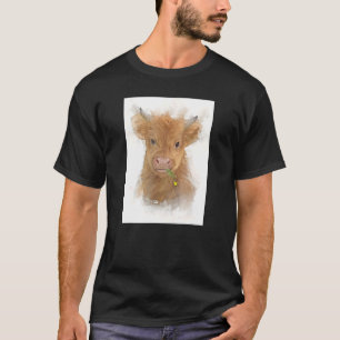 Mooie Hoogland Koe Kalveren Boerderij Platteland T-shirt