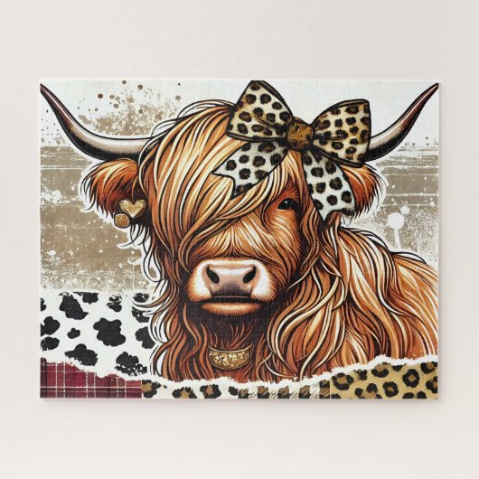 Mooie Hooglanders Koe Legpuzzel (Horizontaal)