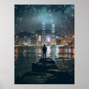 Mooie Horizon Hong Kong, Nachtstad Poster