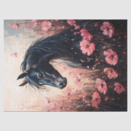 Mooie Horse Blush Pink Wildflowers Decoupage Tissuepapier