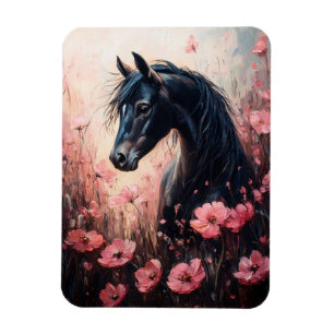 Mooie Horse Blush Roze Wildflowers Magneet