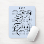 Mooie Horse Design 2025 Kalender Muismat (Met muis)