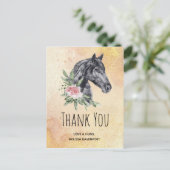 Mooie Horse Head Portret Waterverf Hartelijk dank Briefkaart (Staand voorkant)